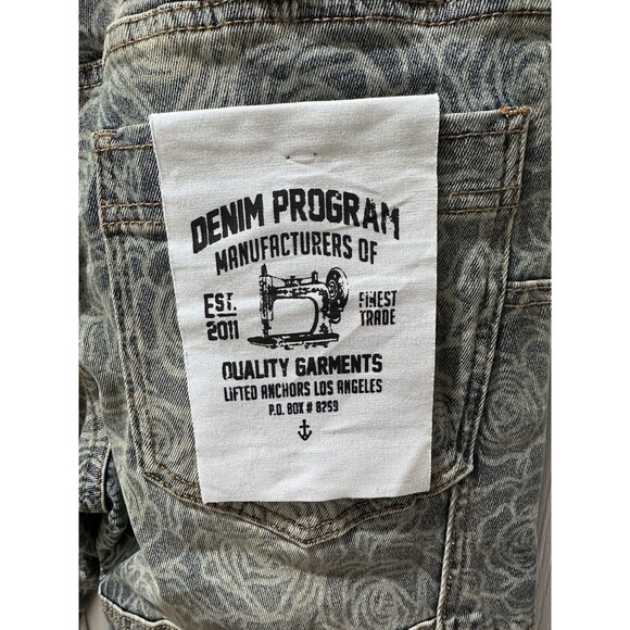 Lifted Anchors Los Angeles Patch-Work Rose Denim Skinny Jeans Size 28/32L Men's - Picture 10 of 14